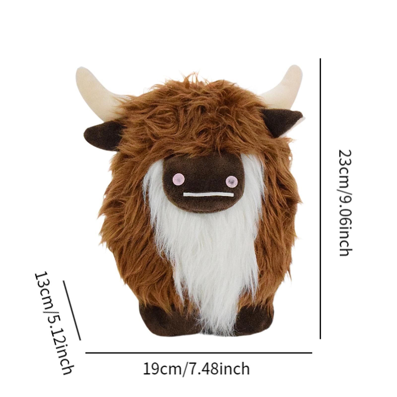 Fuzzy Brown Highland Cow Plush