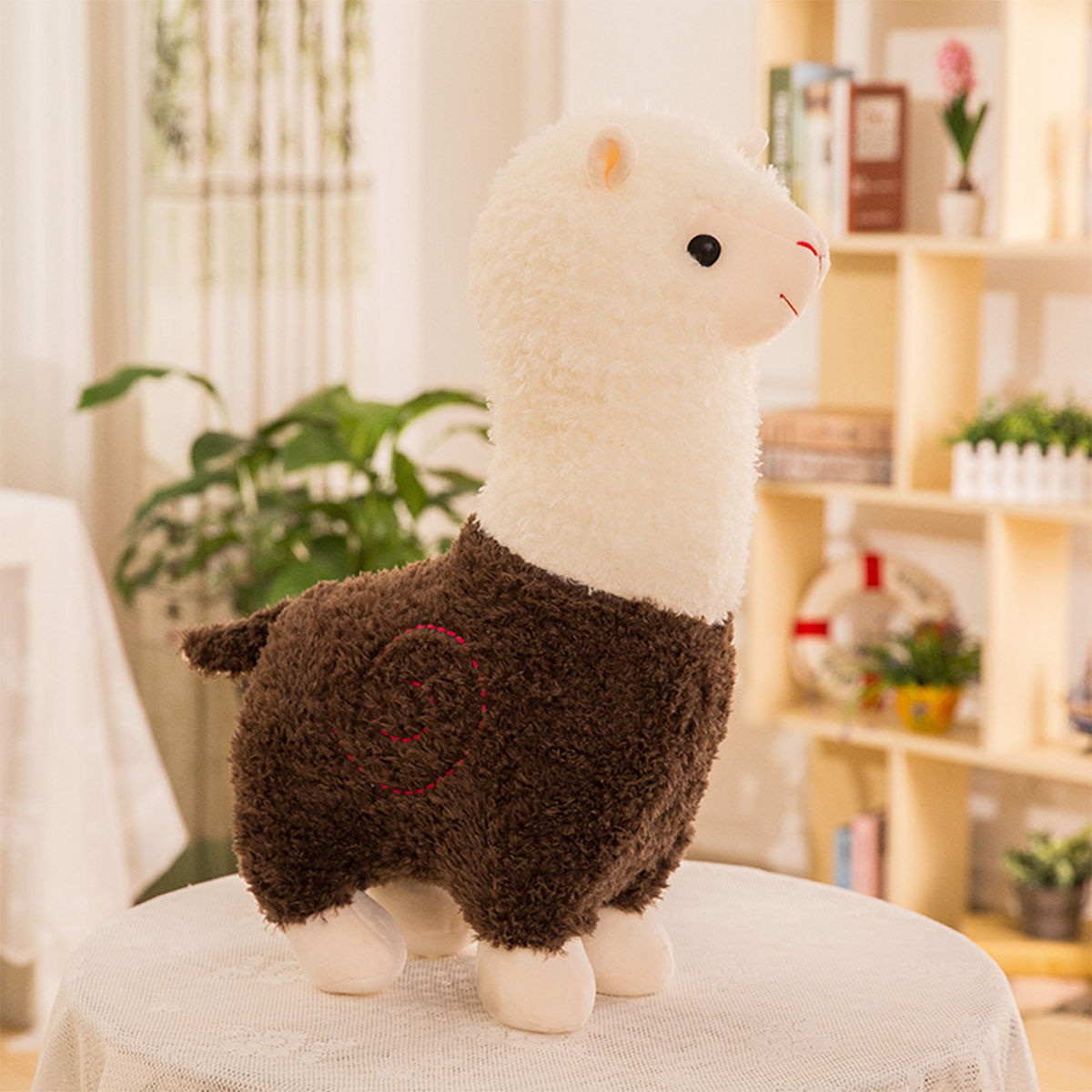 White & Brown Llama Plush