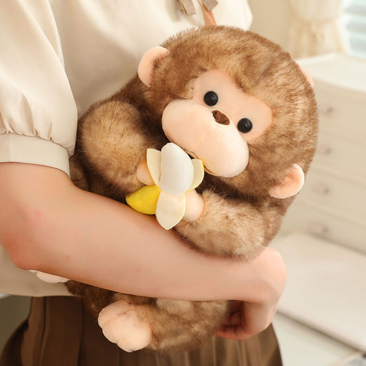 Brown Monkey Banana Plush