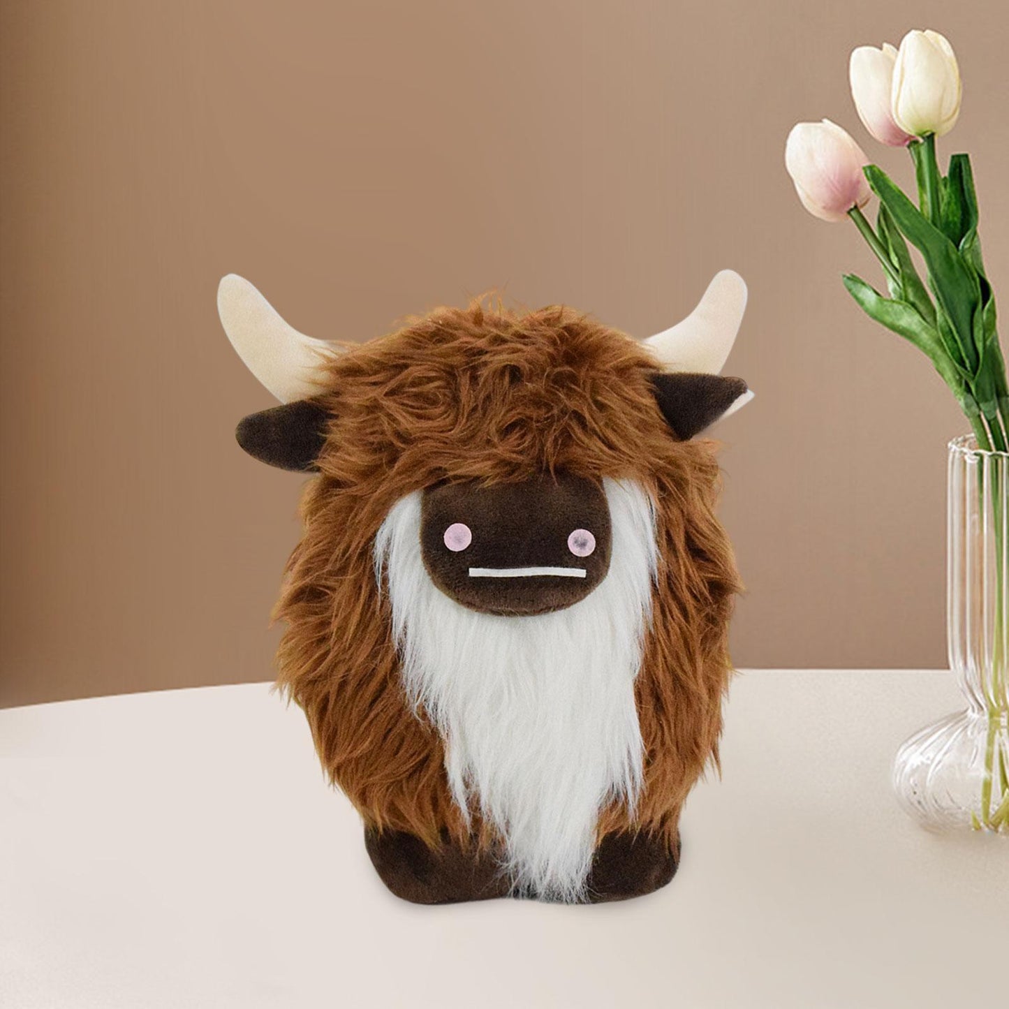 Fuzzy Brown Highland Cow Plush