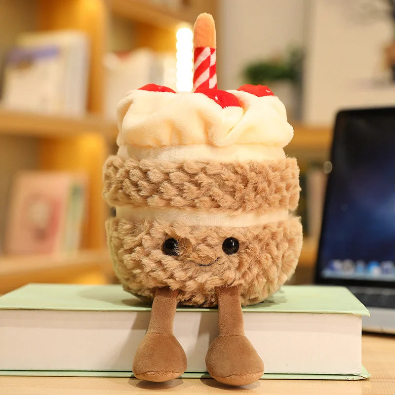 Fluffy Birthday Cake with Legs Plush