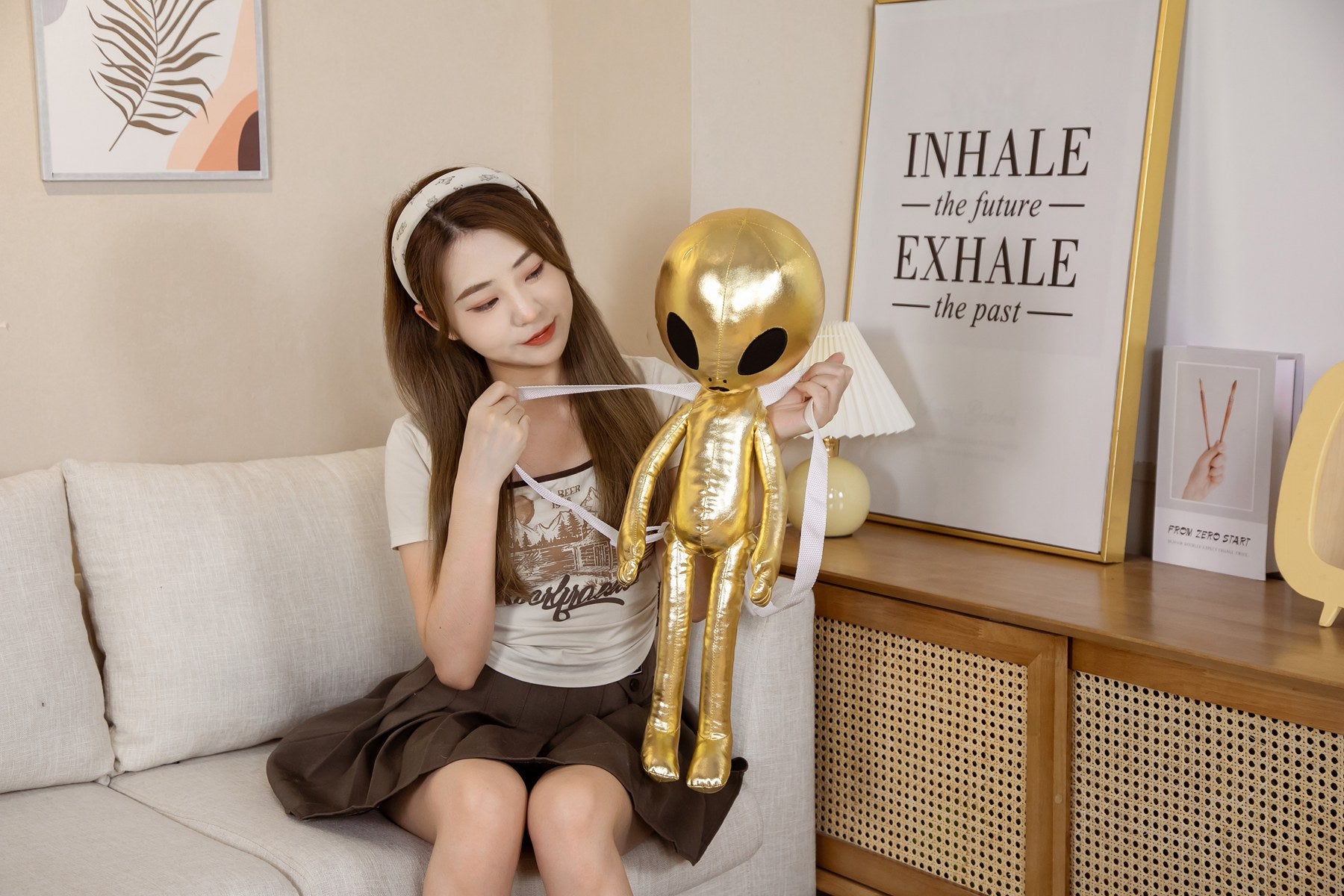 Golden Alien Bag Pack Plush