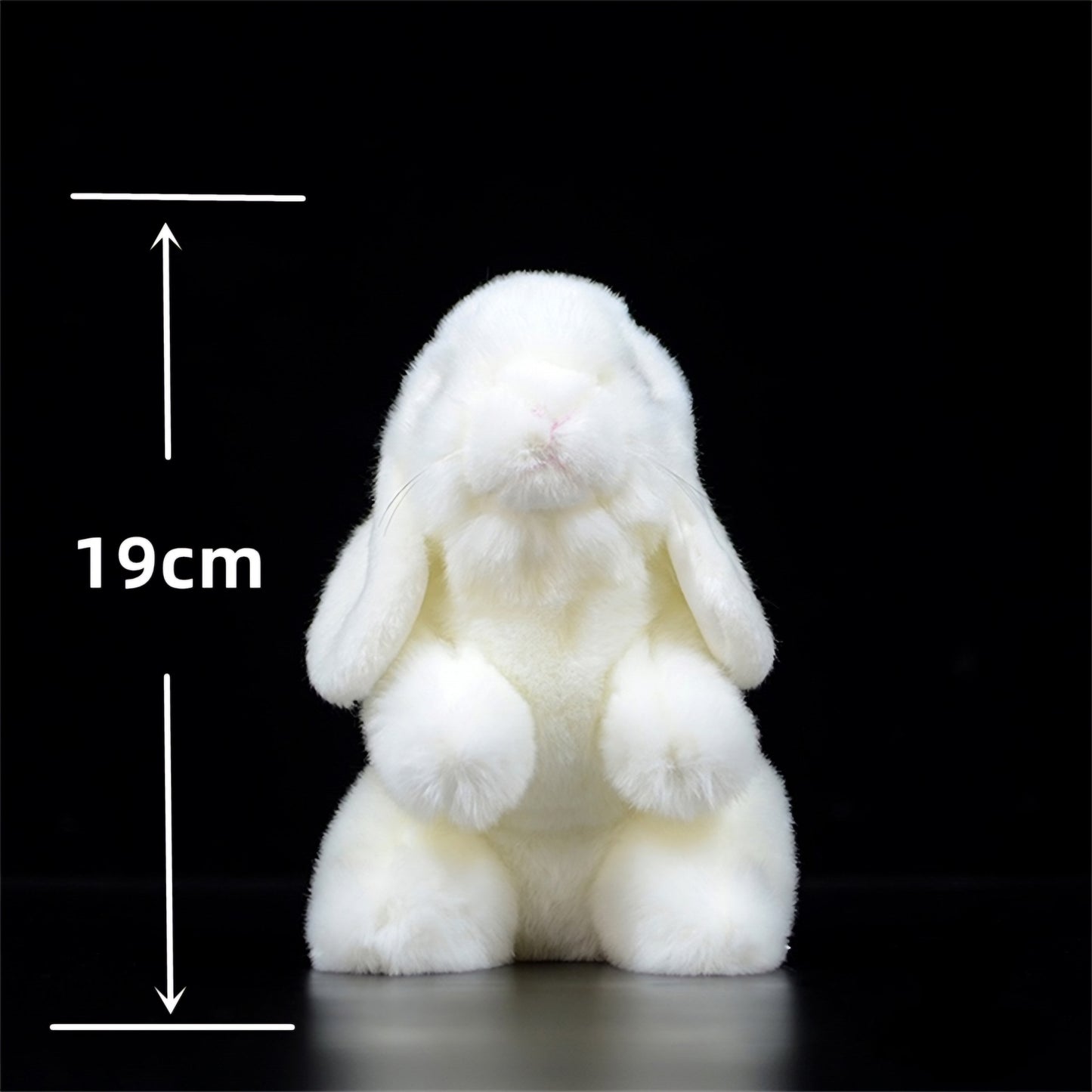 Realistic White Lop Ear Bunny Plush