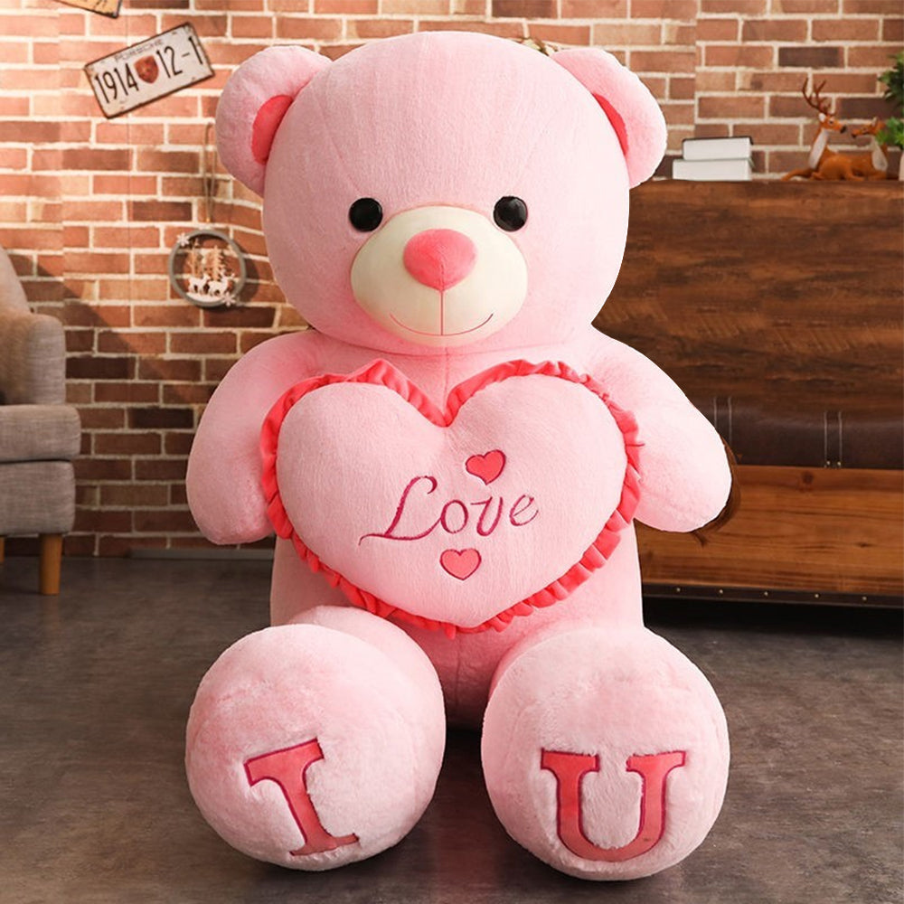 Romantic Pink Teddy Bear Plush