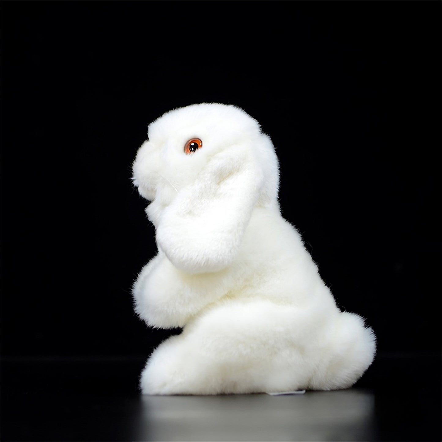 Realistic White Lop Ear Bunny Plush