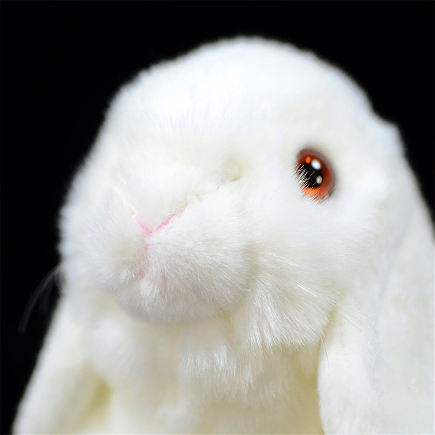 Realistic White Lop Ear Bunny Plush