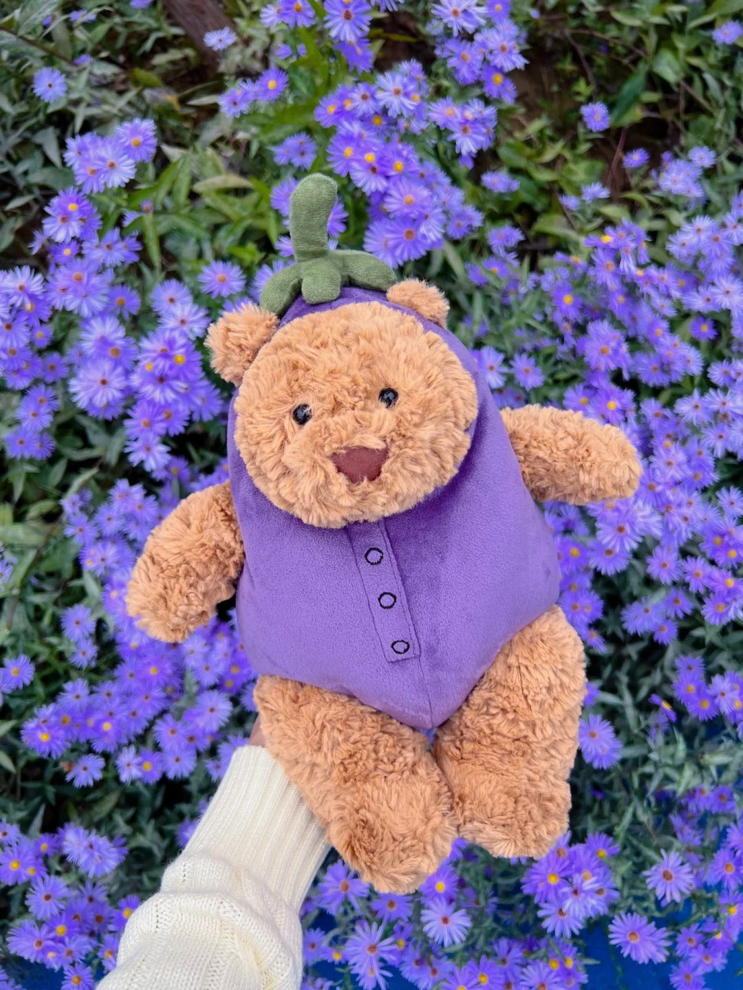 Fuzzy Eggplant Teddy Bear Plush