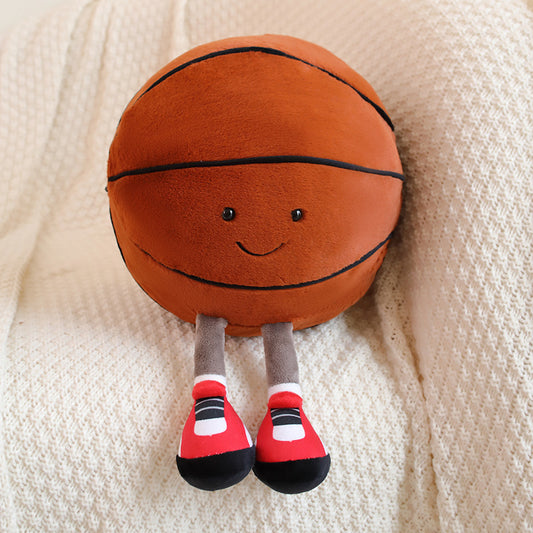 Cute Happy Basketball with Legs Plush