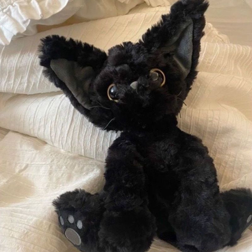Fuzzy Black Cat Plush