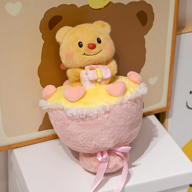 Adorable Bear Flower Bouquet Plush