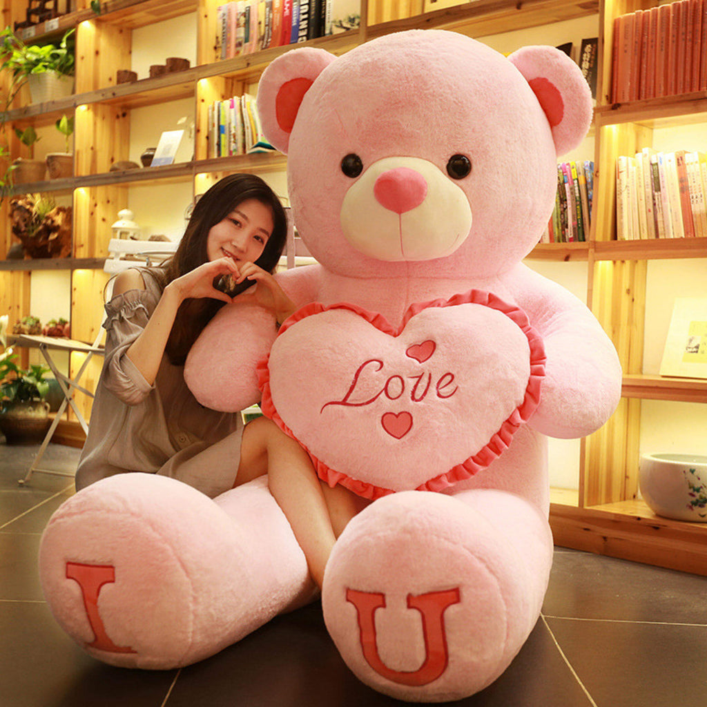 Romantic Pink Teddy Bear Plush