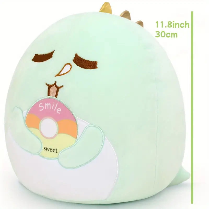 Puffy Donut Eating Dino Plush