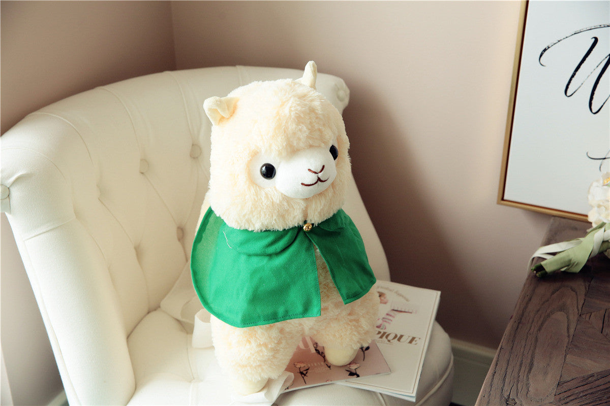 Cream Cloaked Alpaca Plush