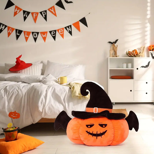 Stuffed Halloween Pumpkin Bat Plush