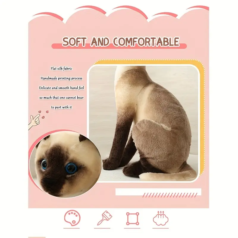 Cute Siamese Cat Plush