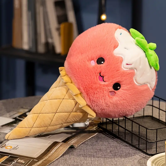 Adorable Fruit Ice Cream Cone Plush