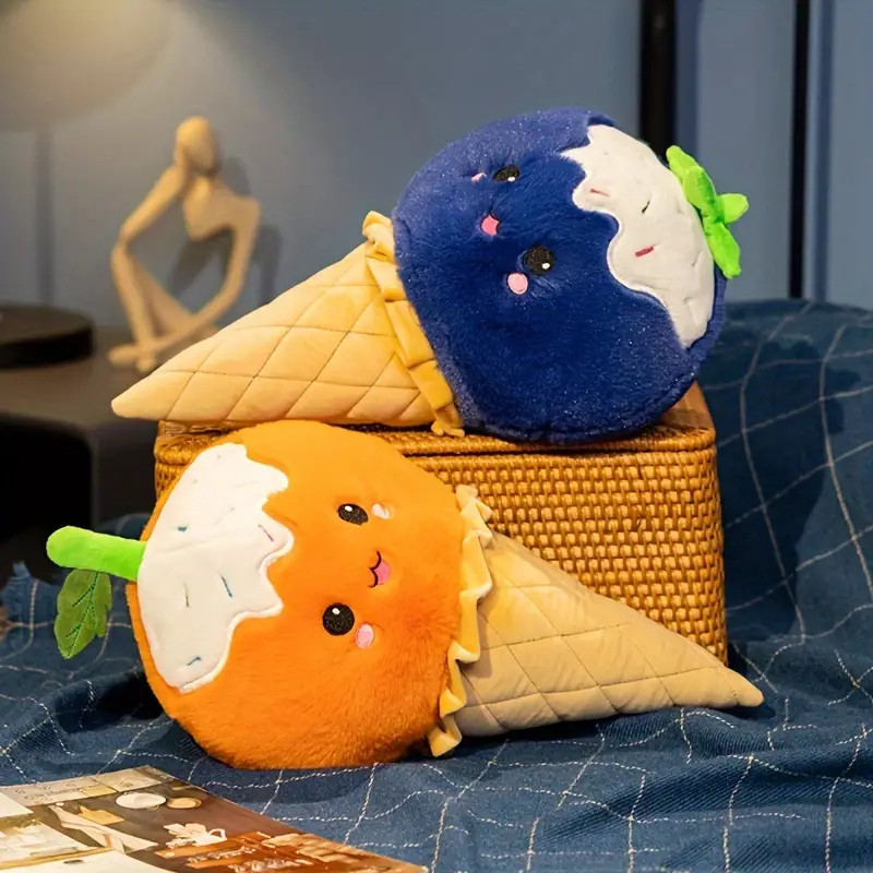 Adorable Fruit Ice Cream Cone Plush