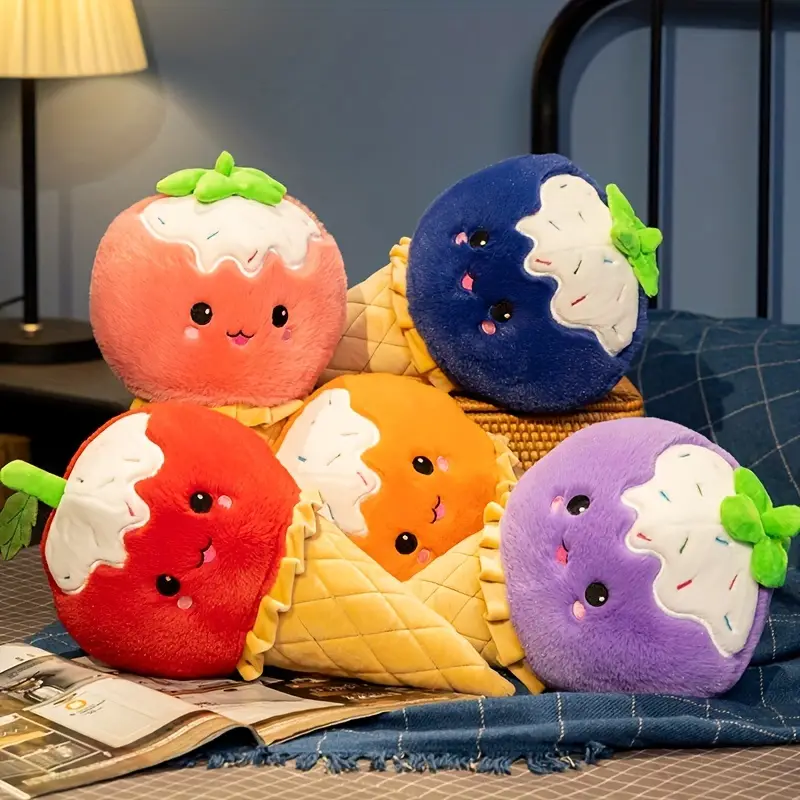 Adorable Fruit Ice Cream Cone Plush