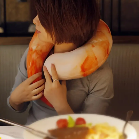 Shrimp Travel Plush Pillow