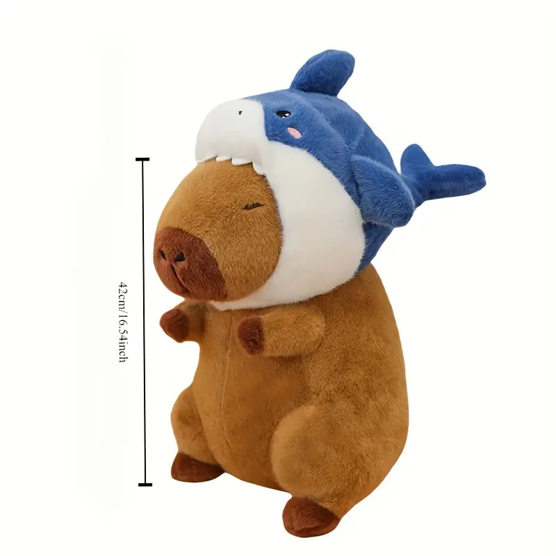 Adorable Sharkhead Capybara Plush