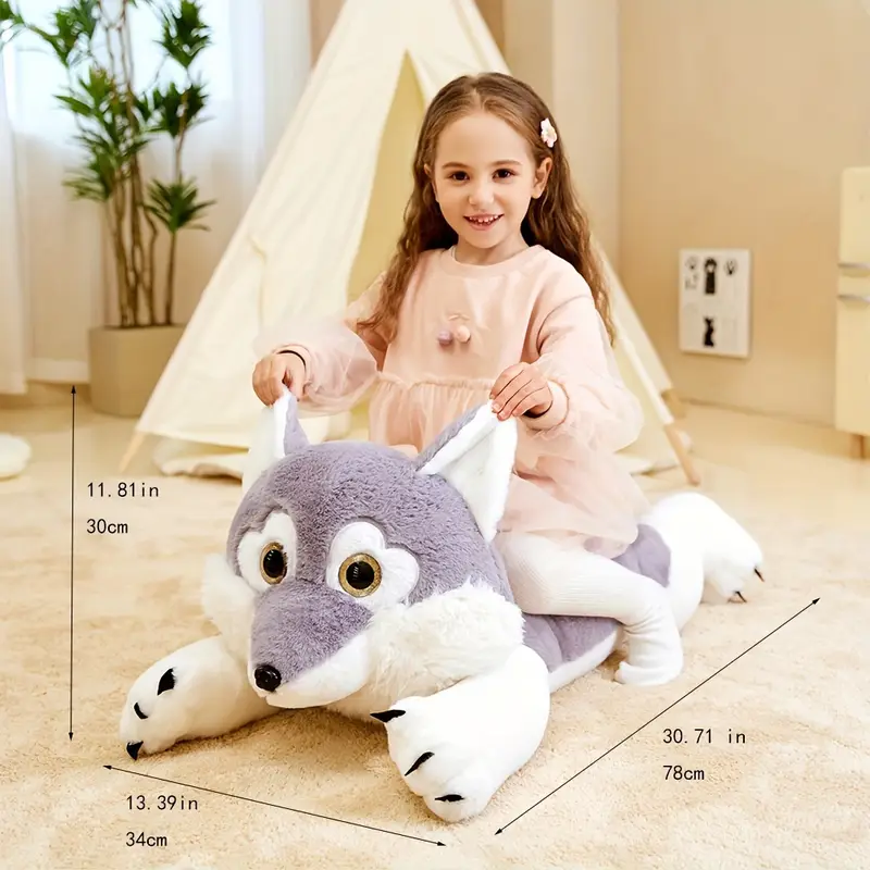 Giant Grey Wolf Plush