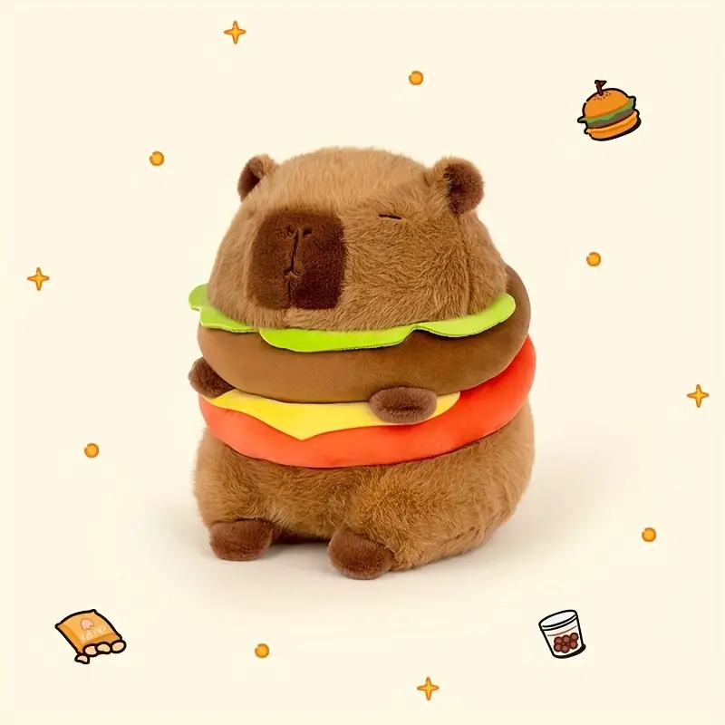 Fluffy Capybara Burger Plush