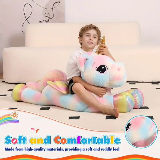 Fluffy Multicolor Unicorn Plush
