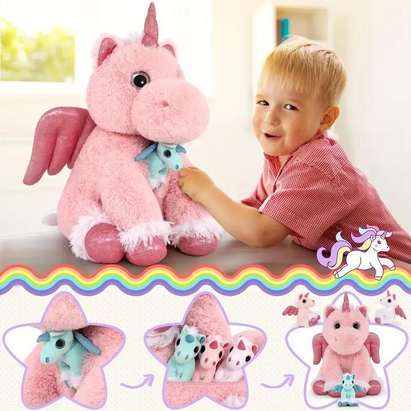 Fuzzy Stuffed Unicorn