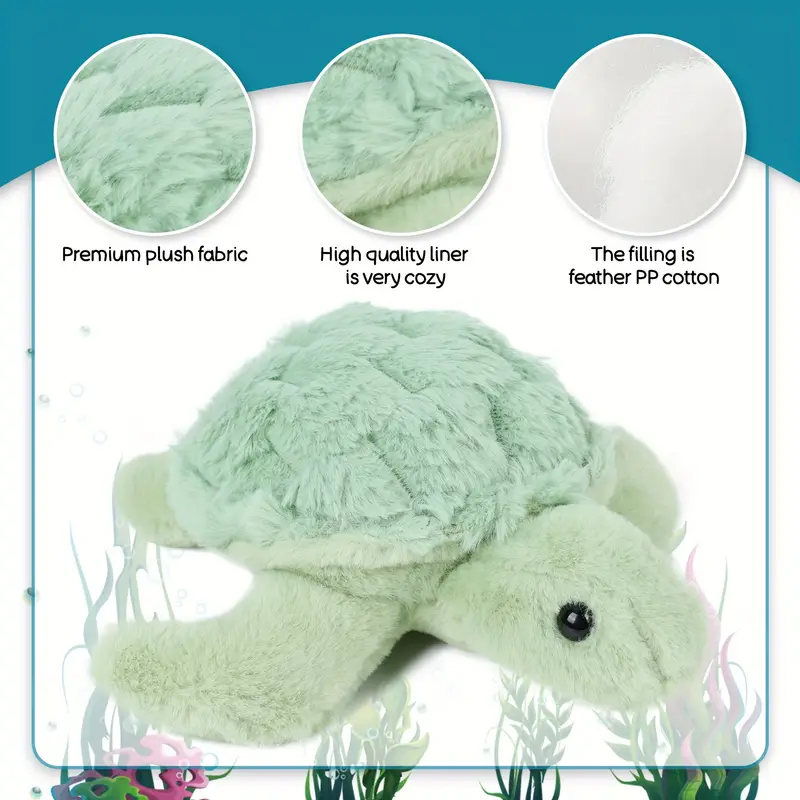 Fuzzy Stuffed Turtle Plush