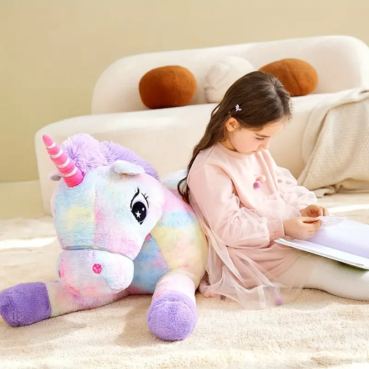 Fluffy Multicolor Unicorn Plush