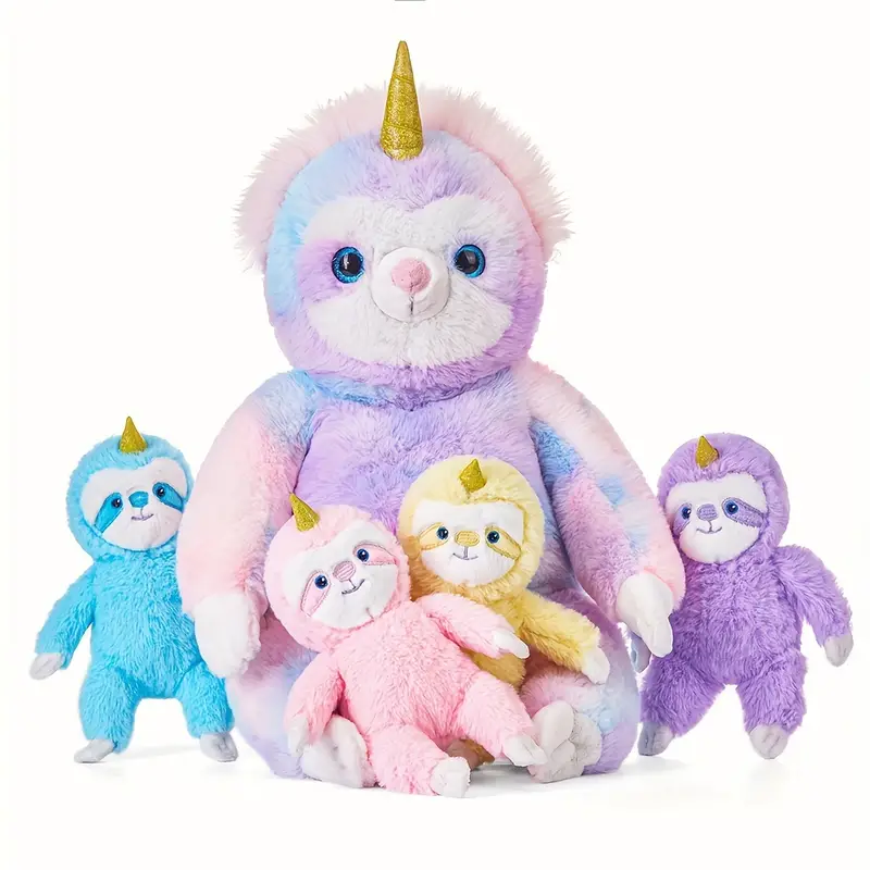 Fuzzy Stuffed Unicorn Sloth Plush