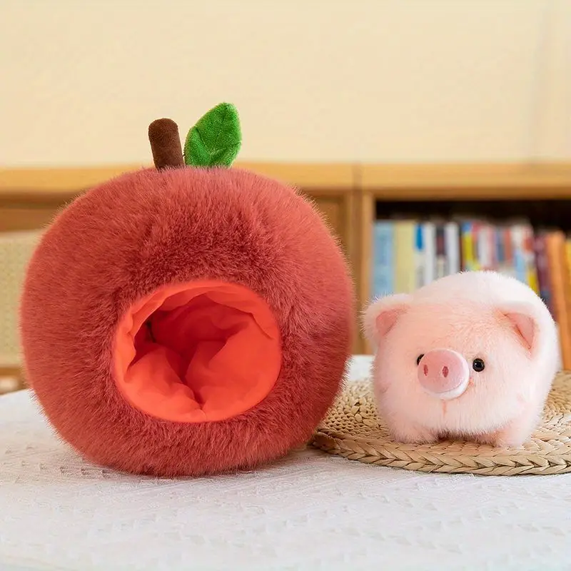 Adorable Pig in Apple Plush