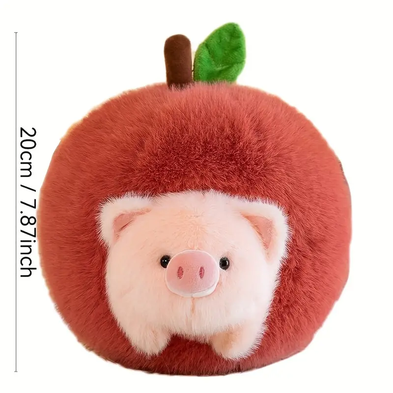 Adorable Pig in Apple Plush