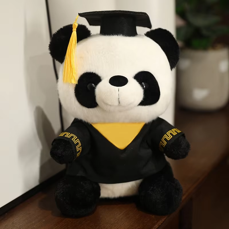 Yellow Graduating Panda Plushie