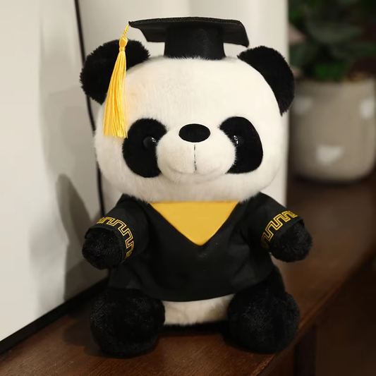 Yellow Graduating Panda Plushie