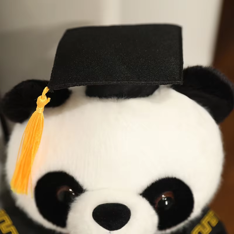 Pink Graduating Panda Plushie