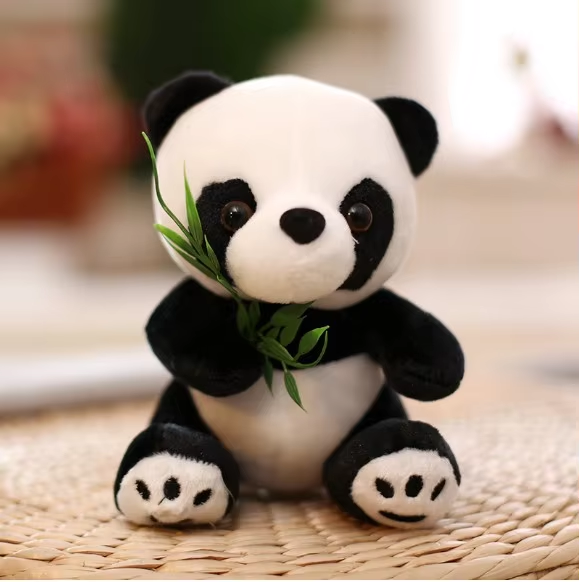 Cute Panda & Bamboo Leaf Plushie