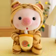 Drinking Tiger Pig Plush