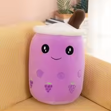 Smiling Grape Boba Tea Plush