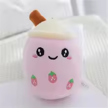 Strawberry Boba Keychain Plush