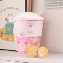 Paw Bubble Tea Stuffed Cup Plush