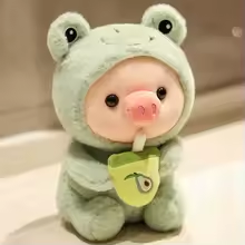 Drinking Frog Pig Plush