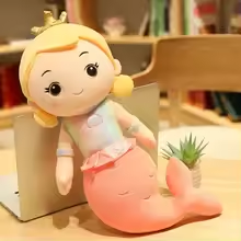 Peach Fish Tail Mermaid Plush