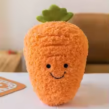 Smiling Fuzzy Carrot Plush