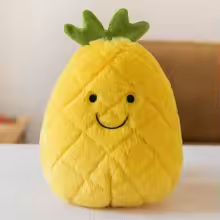 Smiling Fuzzy Pineapple Plush
