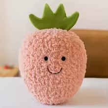 Smiling Fuzzy Strawberry Plush