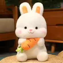 Fluffy Bunny With Carrot Plush