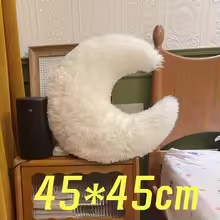 Fluffy Half Moon Lamp Plush Pillow