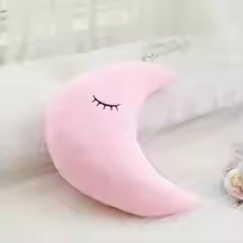 Pink Sleepy Half Moon Pillow Plush