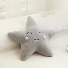 Happy Grey Star Plush